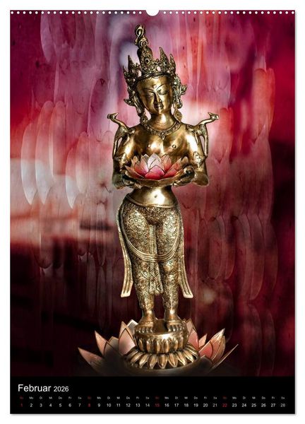 Produktbild: SKULPTUREN Hinduistische G&ouml;ttinnen und G&ouml;tter &bull; Buddhas (Wandkalender 2026 DIN A2 hoch), CALVENDO Monatskalender