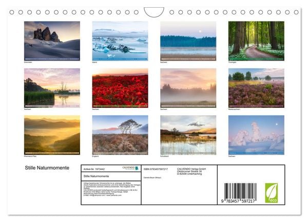 Produktbild: Stille Naturmomente (Wandkalender 2026 DIN A4 quer), CALVENDO Monatskalender