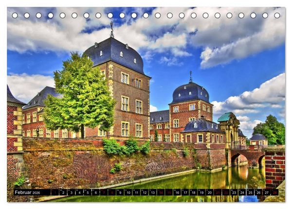 Produktbild: M&uuml;nsterland Romantik - Romantische Schl&ouml;sser und Wasserburgen (Tischkalender 2026 DIN A5 quer), CALVENDO Monatskalender
