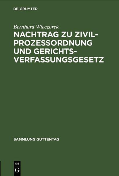 Produktbild: Nachtrag zu Zivilprozessordnung und Gerichtsverfassungsgesetz