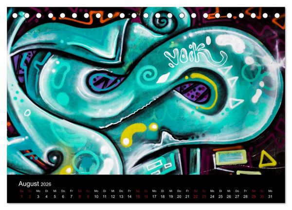 Produktbild: Graffiti und Street Art in La Paz (Tischkalender 2026 DIN A5 quer), CALVENDO Monatskalender