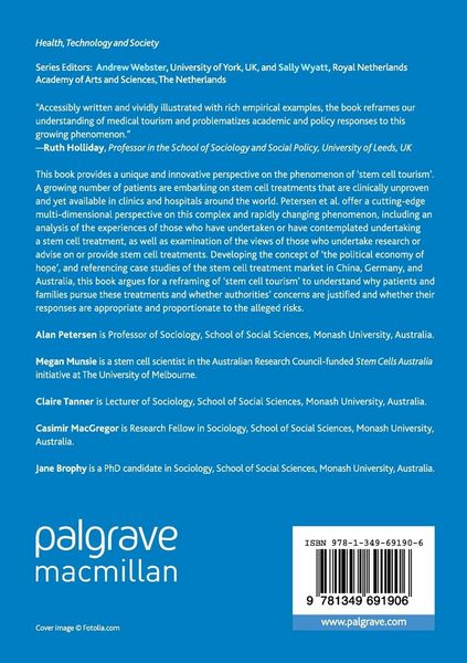 Produktbild: Stem Cell Tourism and the Political Economy of Hope