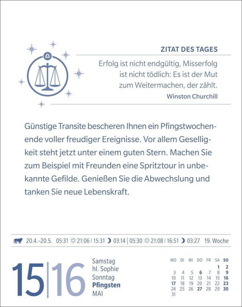 Produktbild: Waage Sternzeichenkalender 2027 - Tagesabrei&szlig;kalender - Ihr Horoskop f&uuml;r jeden Tag