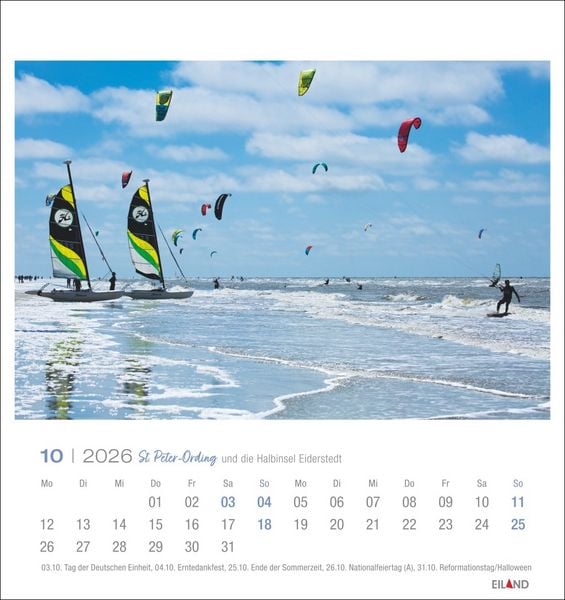 Produktbild: St. Peter-Ording und die Halbinsel Eiderstedt Postkartenkalender 2026