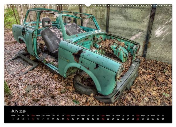 Produktbild: Sleeping Beauties Old Rusty Cars (High Quality Premium Wall Calendar 2026 DIN A2 landscape),CALVENDO 12 Month Wall Calendar