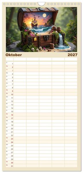 Produktbild: Familienplaner 2027 - Leben in einer Box mit 5 Spalten (Wandkalender, 21 x 45 cm) CALVENDO
