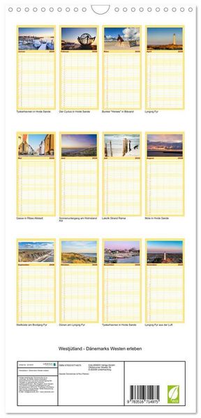 Produktbild: Familienplaner 2026 - Westj&uuml;tland - D&auml;nemarks Westen erleben mit 5 Spalten (Wandkalender, 21 x 45 cm) CALVENDO