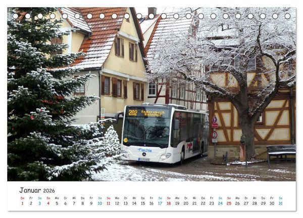 Produktbild: Omnibusse von heute und fr&uuml;her (Tischkalender 2026 DIN A5 quer), CALVENDO Monatskalender