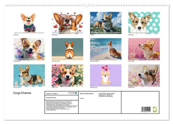 Produktbild: Corgi-Charme (Wandkalender 2027 DIN A2 quer), CALVENDO Monatskalender