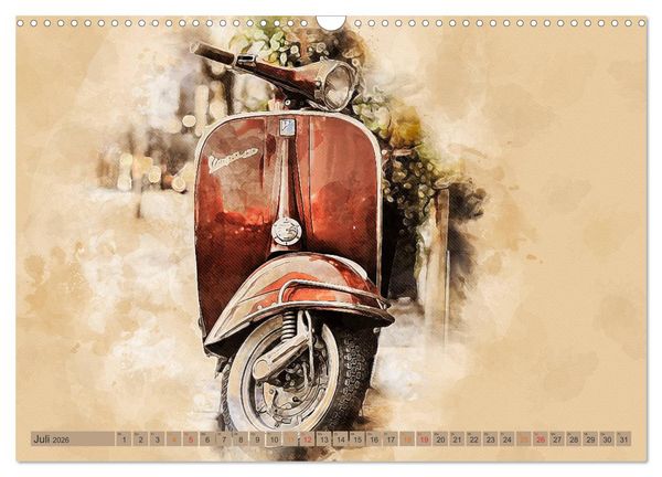 Produktbild: Mototrroller - Vesparade (Wandkalender 2026 DIN A3 quer), CALVENDO Monatskalender
