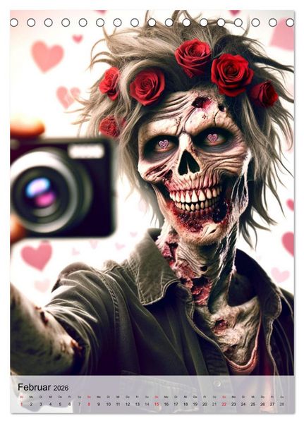 Produktbild: Zombie Selfies - Ein humorvoller Blick auf das untote Dasein (Tischkalender 2026 DIN A5 hoch), CALVENDO Monatskalender
