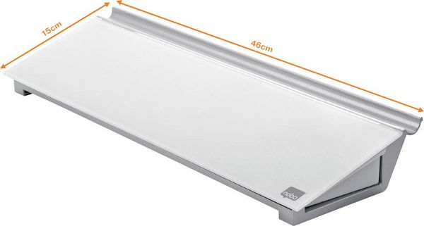 Produktbild: nobo Glas-Notizboard Diamond Glass Memo Desktop (B x H) 458 mm x 60 mm Brillant-Wei&szlig; Inkl. Ablageschale, Inkl. Boardmarker