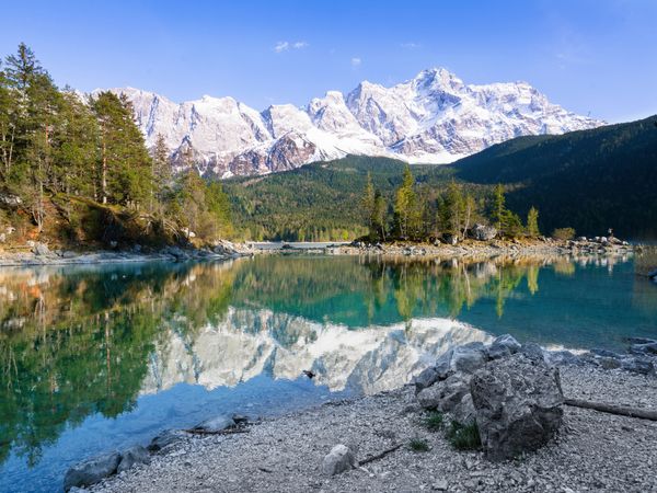 Produktbild: CALVENDO Puzzle Wettersteinmassiv - Eibsee | 1000 Teile Lege-Gr&ouml;&szlig;e 64x48cm Foto-Puzzle f&uuml;r gl&uuml;ckliche Stunden