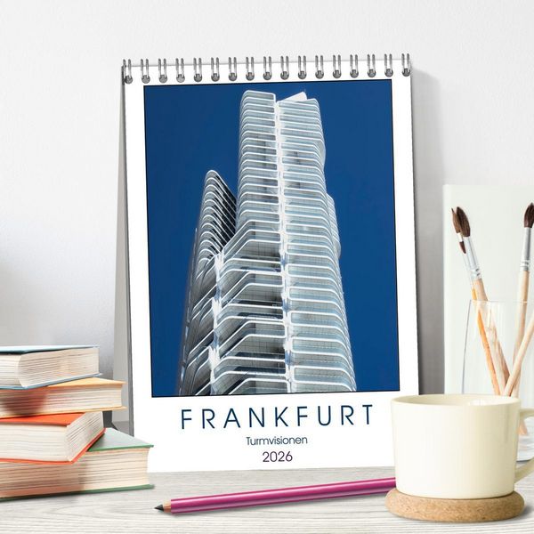 Produktbild: Frankfurt Turmvisionen (Tischkalender 2026 DIN A5 hoch), CALVENDO Monatskalender