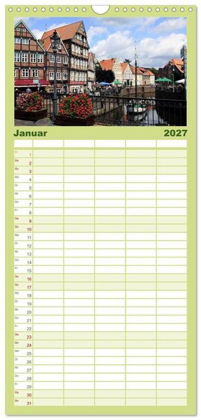 Produktbild: Familienplaner 2027 - Wundersch&ouml;nes "Altes Land" mit 5 Spalten (Wandkalender, 21 x 45 cm) CALVENDO