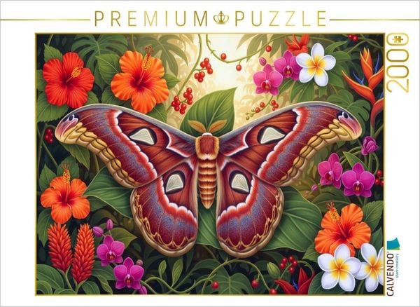CALVENDO Puzzle Atlas Motte - der edle Nachfalter zwischen Blüten seiner Heimat | 2000 Teile Lege-Größe 90x67cm Foto-Puzzle für glückliche Stunden