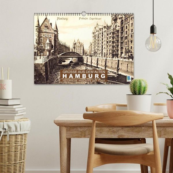 Produktbild: Gr&uuml;&szlig;e aus dem alten Hamburg &ndash; Historische Ansichten der Stadt (Wandkalender 2026 DIN A3 quer), CALVENDO Monatskalender