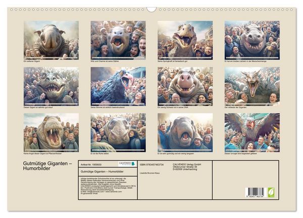 Produktbild: Gutm&uuml;tige Giganten &ndash; Humorbilder (Wandkalender 2026 DIN A2 quer), CALVENDO Monatskalender