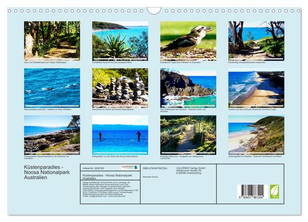 Produktbild: K&uuml;stenparadies - Noosa Nationalpark Australien (Wandkalender 2026 DIN A3 quer), CALVENDO Monatskalender