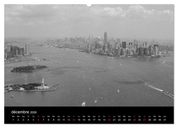 Produktbild: New York en noir et blanc (Calendrier mural 2026 DIN A2 vertical) calendrier de bureau