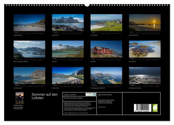 Produktbild: Sommer auf den Lofoten (hochwertiger Premium Wandkalender 2026 DIN A2 quer), Kunstdruck in Hochglanz