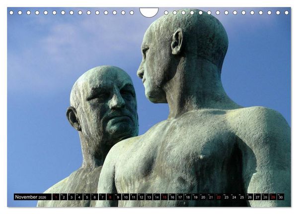 Produktbild: Vigeland Skulpturen Park Oslo (Wandkalender 2026 DIN A4 quer), CALVENDO Monatskalender