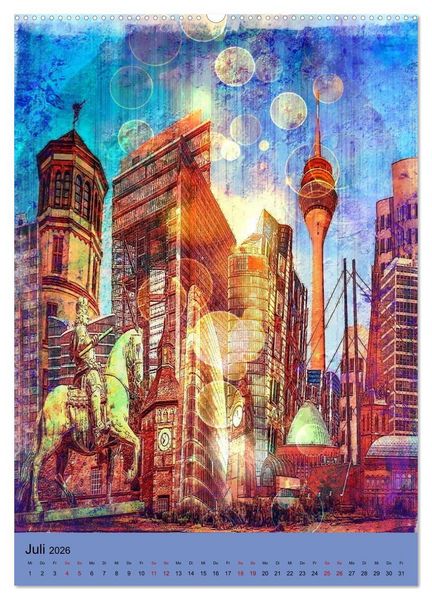 Produktbild: D&uuml;sseldorf die Stadt am Rhein (Wandkalender 2026 DIN A2 hoch), CALVENDO Monatskalender