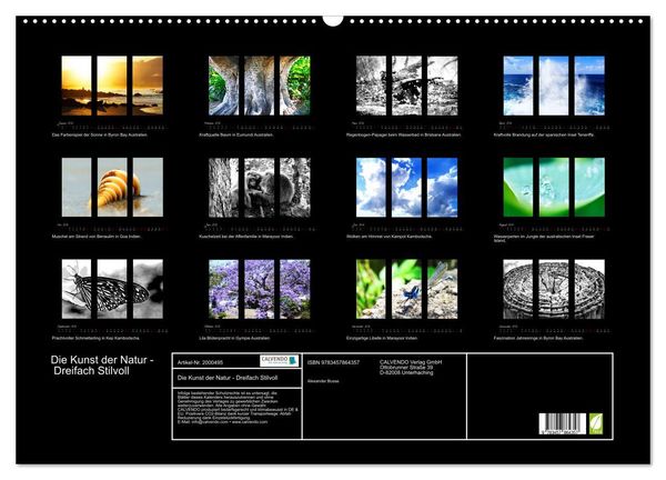 Produktbild: Die Kunst der Natur - Dreifach Stilvoll (Wandkalender 2026 DIN A2 quer), CALVENDO Monatskalender