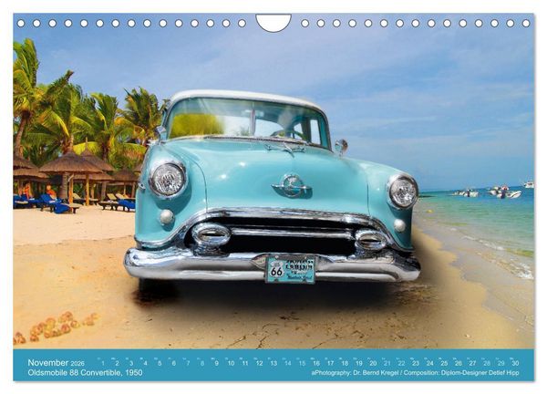 Produktbild: Oldtimer auf 5 Kontinenten (Wandkalender 2026 DIN A4 quer), CALVENDO Monatskalender