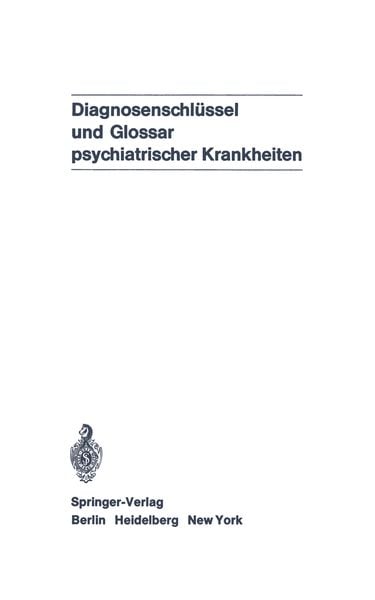 Produktbild: Diagnosenschl&uuml;ssel und Glossar psychiatrischer Krankheiten