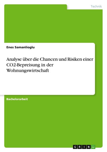 Produktbild: Analyse &uuml;ber die Chancen und Risiken einer CO2-Bepreisung in der Wohnungswirtschaft