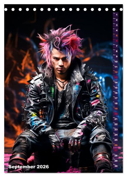 Produktbild: CYBERPUNK Cool guys (Desk Calendar 2026 DIN A5 portrait), CALVENDO 12 Month DeskCalendar