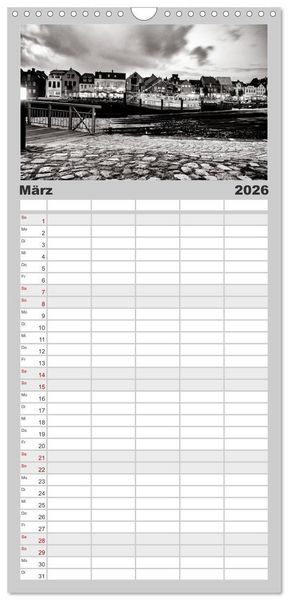 Produktbild: Familienplaner 2026 - Ein Blick auf Husum mit 5 Spalten (Wandkalender, 21 x 45 cm) CALVENDO