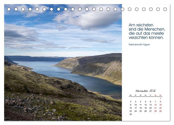 Produktbild: Insel der Elemente &ndash; Island in Bildern und Gedanken (Tischkalender 2026 DIN A5 quer), CALVENDO Monatskalender