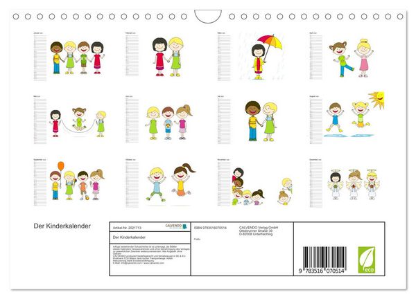 Produktbild: Der Kinderkalender (Wandkalender 2026 DIN A4 quer), CALVENDO Monatskalender
