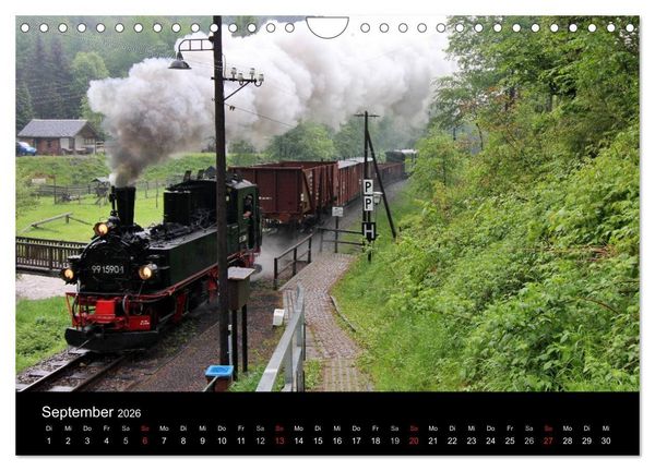 Produktbild: Dampfbahnromantik auf schmaler Spur (Wandkalender 2026 DIN A4 quer), CALVENDO Monatskalender