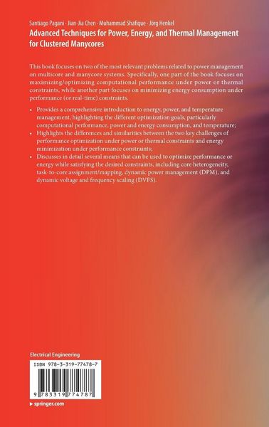 Produktbild: Advanced Techniques for Power, Energy, and Thermal Management for Clustered Manycores