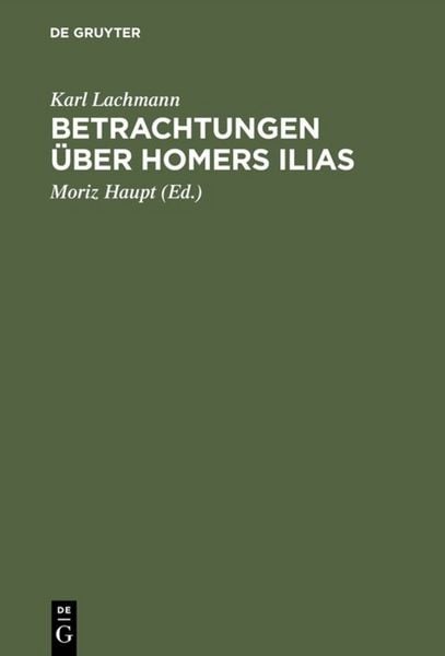 Produktbild: Betrachtungen &uuml;ber Homers Ilias