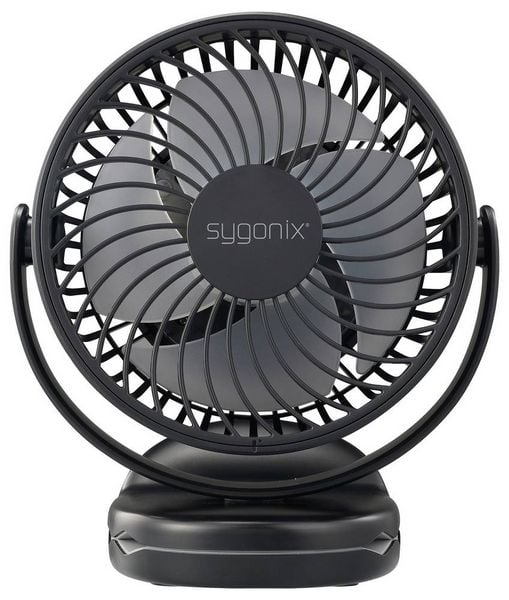 Produktbild: Sygonix Akku-Ventilator 4W Schwarz mit Akku