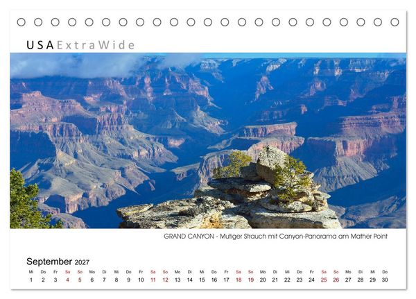 Produktbild: GRAND CANYON Panoramabilder (Tischkalender 2027 DIN A5 quer), CALVENDO Monatskalender