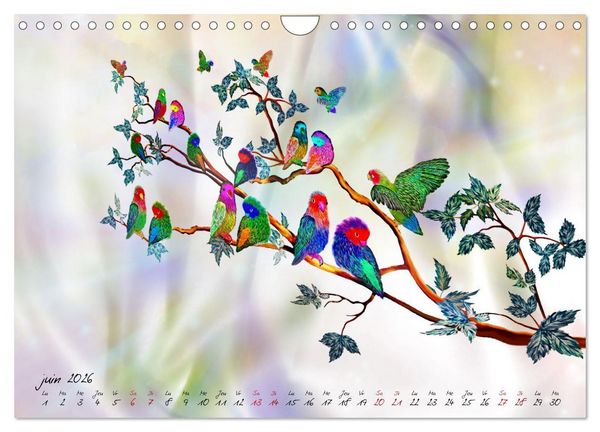 Produktbild: Dessins de perroquets (Calendrier mural 2026 DIN A4 vertical), CALVENDO calendrier mensuel