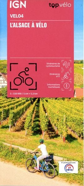 L'Alsace à Vélo, Karte von Collectif Ign, IGN Frankreich, 978-2-7585-5603-9