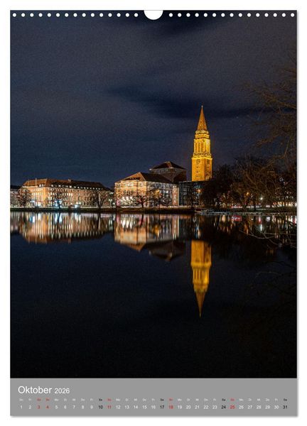 Produktbild: Kiel im Dunkeln. (Wandkalender 2026 DIN A3 hoch), CALVENDO Monatskalender