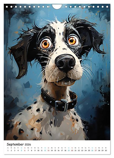 Produktbild: Crazy Dogs Bekannte Hunderassen im Comicstyle (Wandkalender 2026 DIN A4 hoch), CALVENDO Monatskalender