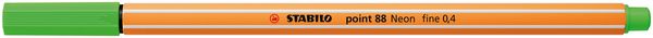 Produktbild: STABILO Fineliner -   point 88 - Einzelstift - Neonfarbe, leuchtfarbengr&uuml;n