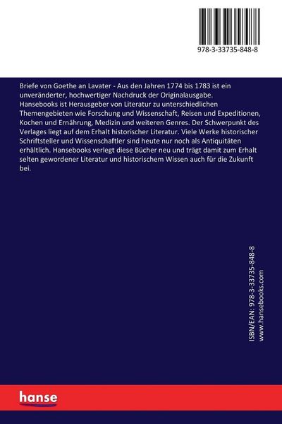 Produktbild: Briefe von Goethe an Lavater