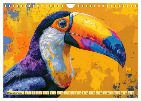 Produktbild: Tiere im Pop Art Kleid (Wandkalender 2026 DIN A4 quer), CALVENDO Monatskalender