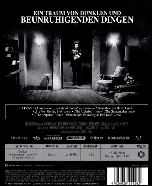 Produktbild: Eraserhead (4K Ultra HD) (+ Blu-ray)