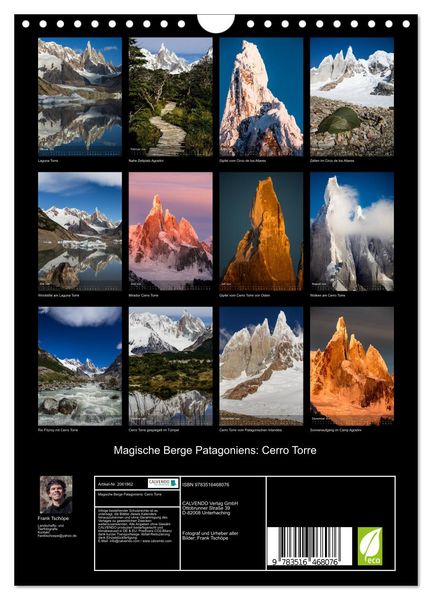 Produktbild: Magische Berge Patagoniens: Cerro Torre (Wandkalender 2026 DIN A4 hoch), CALVENDO Monatskalender