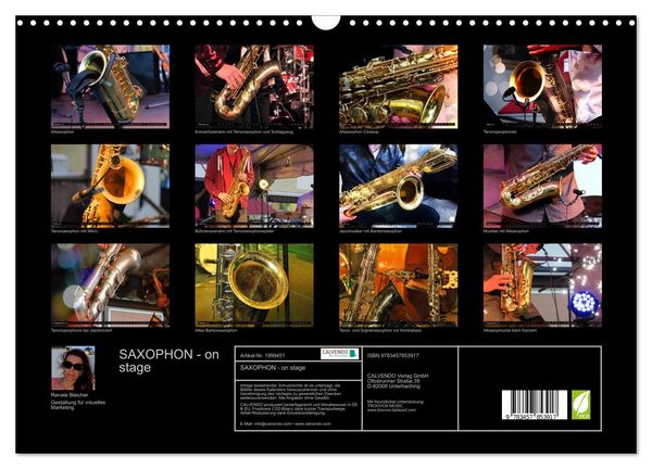 Produktbild: SAXOPHON - on stage (Wandkalender 2026 DIN A3 quer), CALVENDO Monatskalender